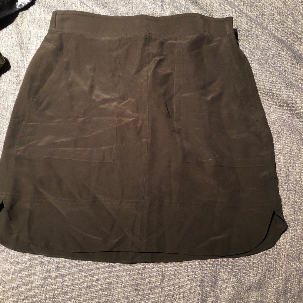 Madewell black silk skirt